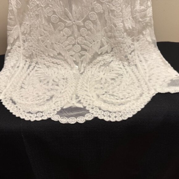 Handmade Lace Trim Tank Top Camisole Shell Scoop-Neck Bohemian Medium - Picture 9 of 10